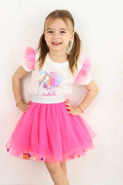 falcomini Girl Printed Tulle Set of 2 3/6 Years Old