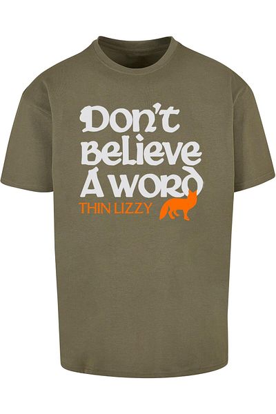 Merchcode Herren Thin Lizzy - Dont Believe A Word Fox Heavy Oversize Tee