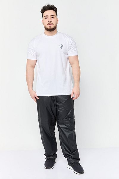 Maserati Men Crew Neck Short Sleeve Brand Logo T-shirt, White