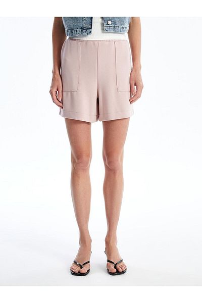 LC Waikiki Pantaloni scurți drepți pentru femei cu talie elastică