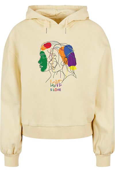 Merchcode Übergroßer Kapuzenpullover „Love Is Love“ für Damen