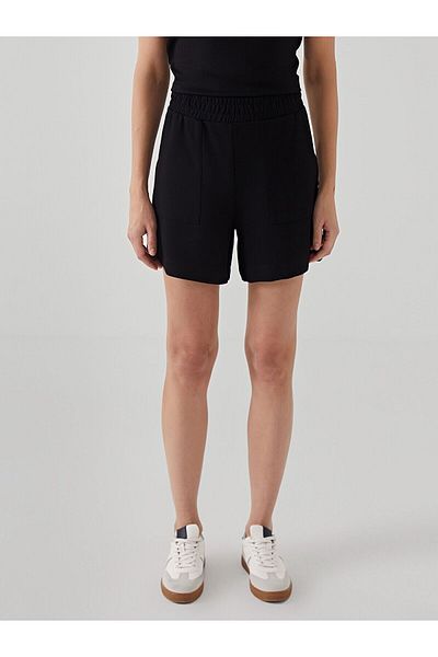 LC Waikiki Pantaloni scurți drepți pentru femei cu talie elastică