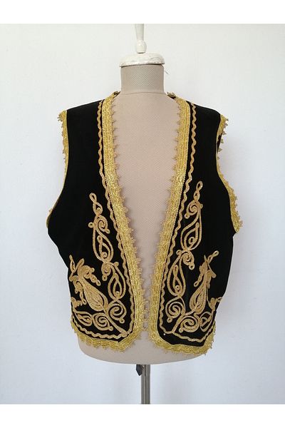 Kaftan Collection Embroidered Velvet Vest