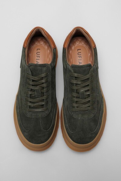 Lufian Hakiki Deri Bağcıklı Günlük Sneaker Yeşil Ayakkabı