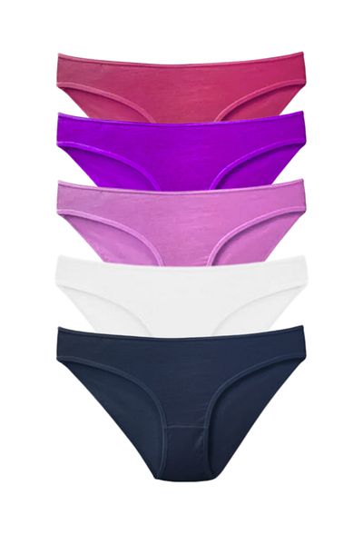ROSEPERİ Women's Panties High Waist Cotton Soft Bato 5-Piece Women's High Waist Panties