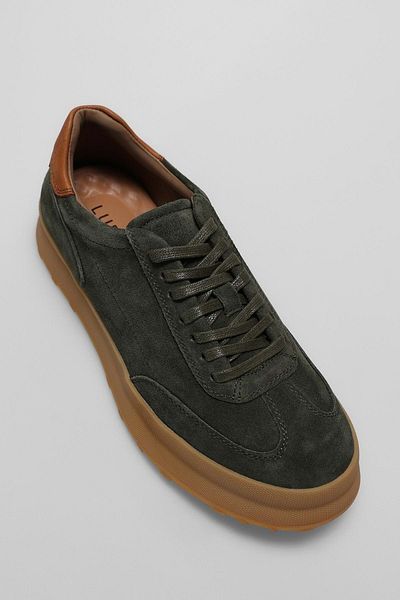 Lufian Genuine Leather Lace-Up Casual Sneaker Green Shoes