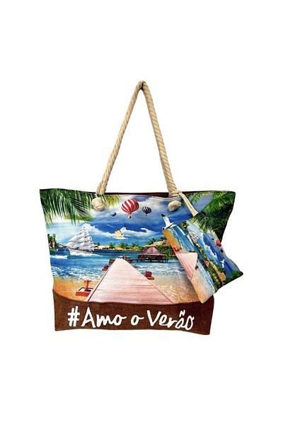 OEM Large Beach Bag with Summer Design and Matching Wallet