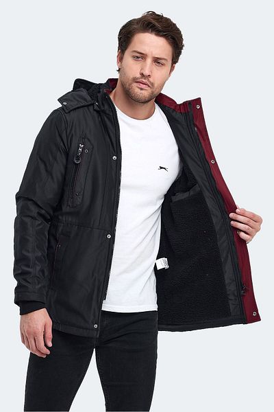 Slazenger Зимно водоустойчиво яке с цип и джоб, черно