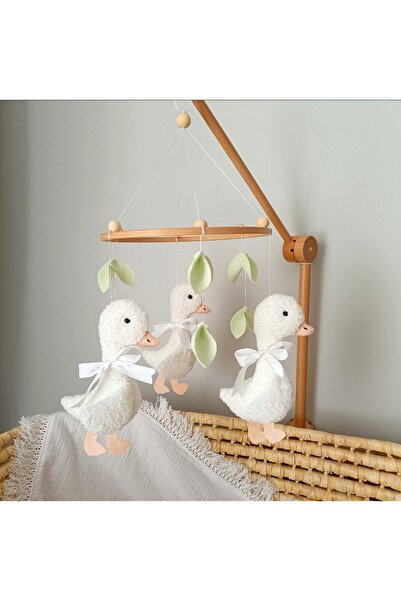 hobiimobiii Dönence (MÜZİKLİ) bebek beşik süsü Teddy dönence ördek