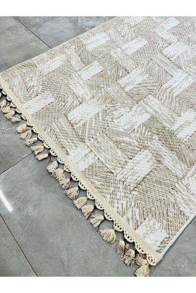 AKSU HALI Aksu Halı Prime Nora Desa Bej Renkli Düğüm Saçaklı Kaymaz Taban Mak...