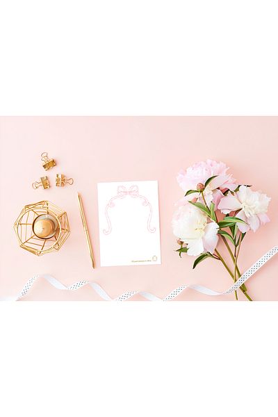 Notepad A5 Notepad Note Paper with Bow Detail, Stylish Pink Notepad