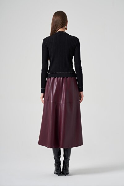 Nuss Front Pocket Detailed Nuss Cardigan Black 1115