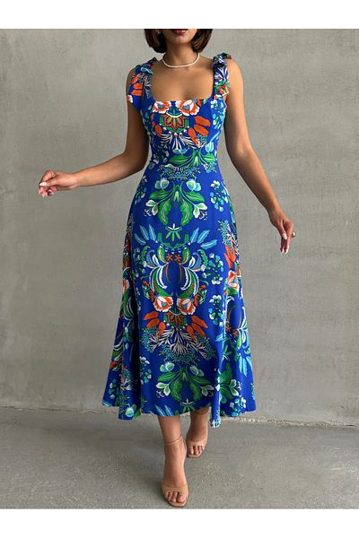 BEJNA Rochie țesătă cu model fără spate pentru femei