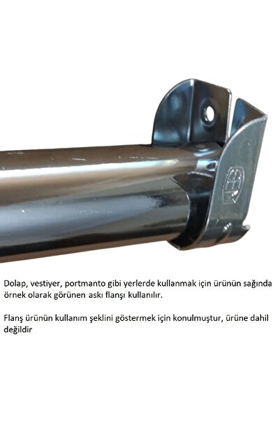 Adilon Yuvarlak Askı Borusu, 30 cm, Parlak Metal, Mutfak, Banyo, Vestiyer, Portmanto, Çok Amaçlı