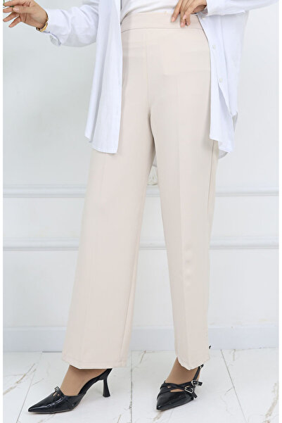 sefamerve Wide leg pants 4001-05 beige