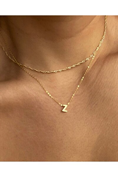 Asia by Leuvoié Asia By Leuvoie Altın Kaplama Z Harfli İkili Zincir Kolye Seti