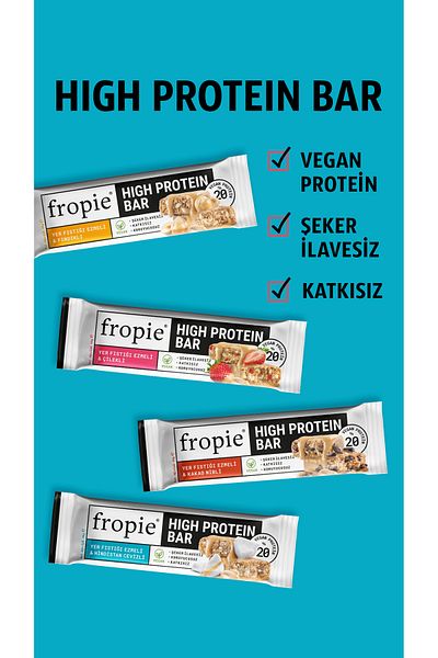FROPİE Vegan High Protein Bar Meet Pack (4 Bars)