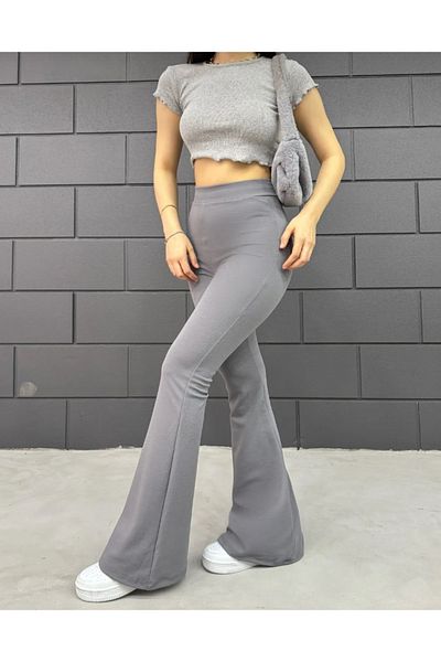 Reina Miller Women's Flared Leg Crepe High Waist Lycra Tightening Leggings Trousers