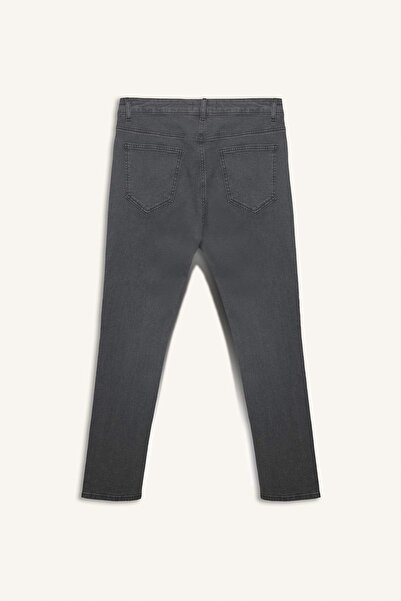 DeFacto E7440 Gri Pedro Slim Fit Dar Kalıp Normal Bel Dar Paça Jean Pantolon