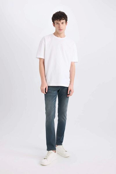 DeFacto C5682 Green Pedro Slim Fit Narrow Fit Normal Waist Narrow Leg Jean Pants