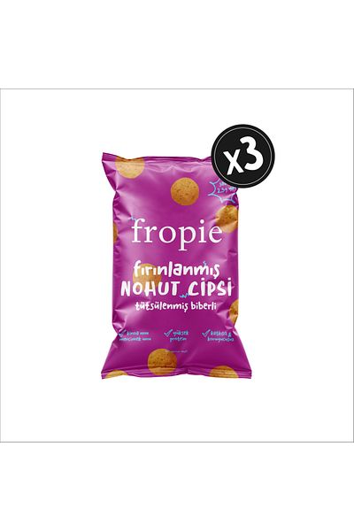 FROPİE Fropie Baked Chickpea Chips with Smoked Pepper Seasoning X3