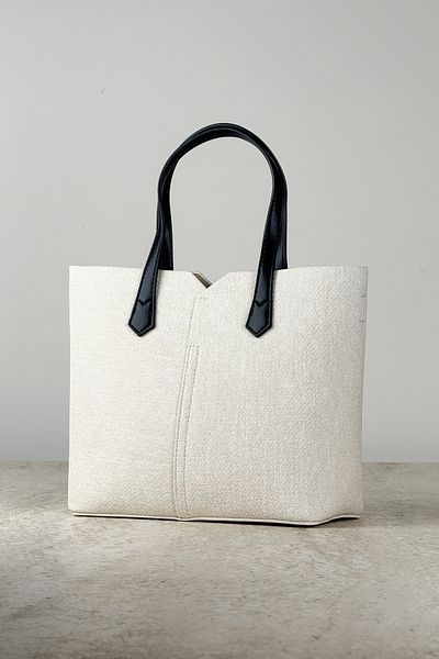 DSN Canvas Textured Chain Strap Women's Hand and Shoulder Bag - Adjustable Strap
