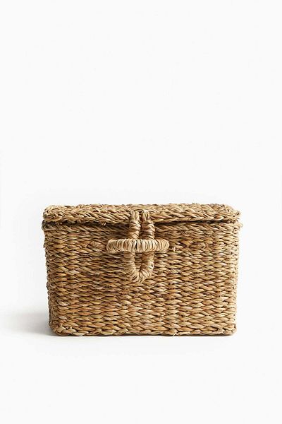 H&M Lidded seagrass storage basket