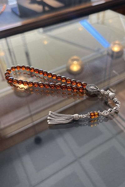 dergah tesbih Small Size Russian Drop Amber with Special Design Facet