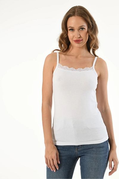 Mfö Life İç Giyim 5 Pieces Women's Lace Rope Strap Lycra Undershirt 1St Quality 95% Cotton 5% Lycra