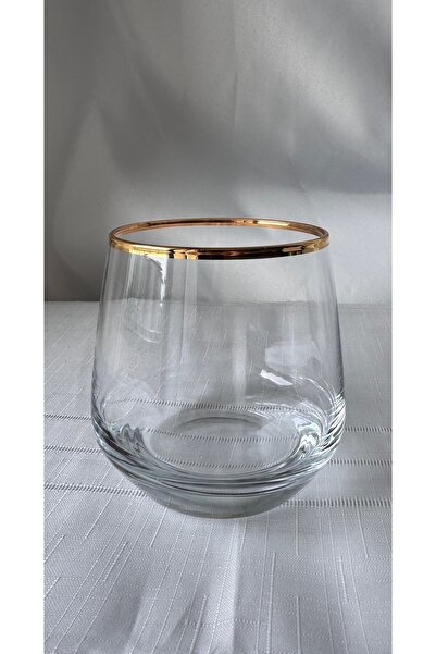 Şahika Kristal cama atılan imza Set of 6 Duru Gold Water Glasses 345 ml