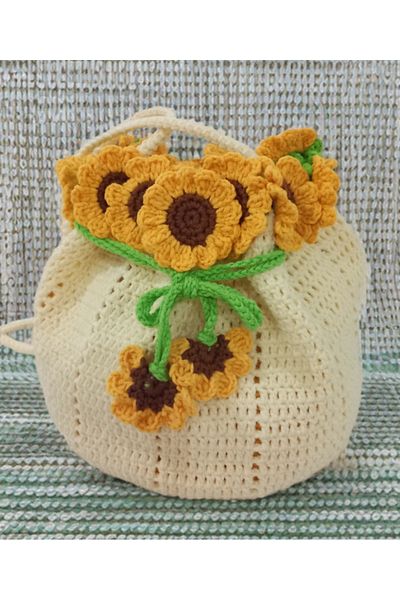 Günebakan Stuck Sunflower Bouquet Bag