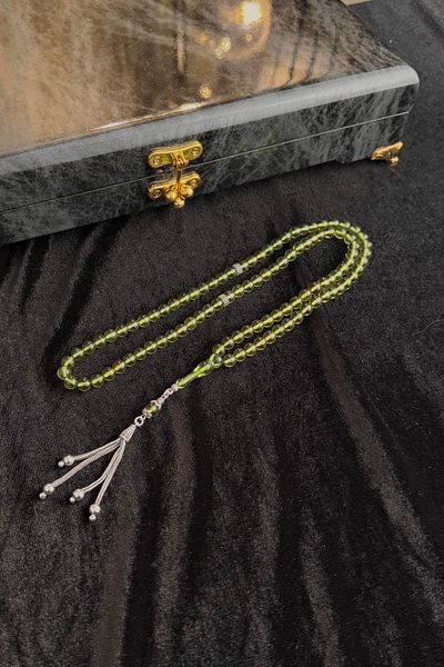 dergah tesbih Special Design 99 Drop Amber Prayer Rosary Silver Tassel (Amber)