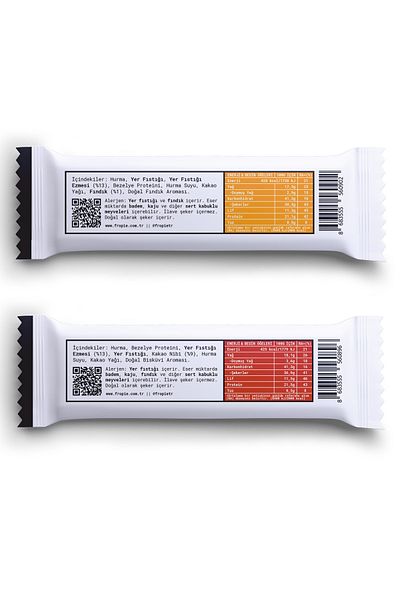 FROPİE Fropie Vegan High Protein Bar Set of 6 - Peanut Butter & Hazelnut & Cocoa Nibbles