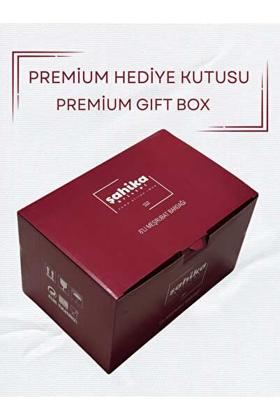 Şahika Kristal cama atılan imza 6’lı Duru Gold Meşrubat Bardağı Seti 480 ml