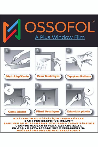 Osman Pazarlama 75X3 METRE /%99 UV  CAM FİLMİ GÜNEŞ KESEN CAM FİLMİ /ÖZEL ÜRÜ...