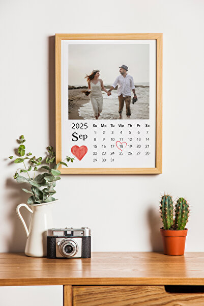 baucollection Çerçevesiz Kişiye Özel Tarihli Aşk Tablosu İsimli & Fotoğraflı, Anı Fotoğrafı Poster Tasarımı
