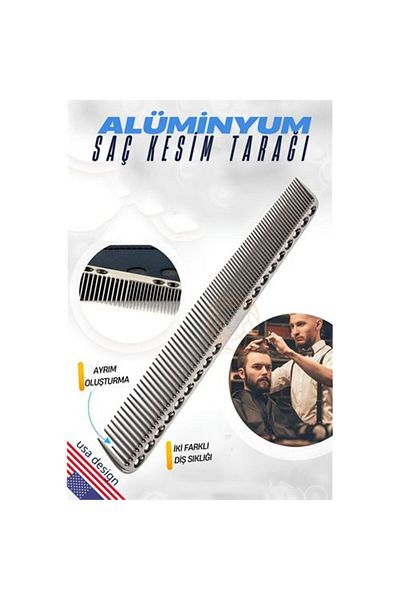 Skygo Aluminum Hair Cutting Comb Hair Styling Trimming Comb Gray