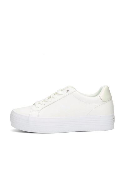 Calvin Klein Dámská značka s logem šněrovací protiskluzová podrážka ležérní bílé tenisky YW0YW01144-01T