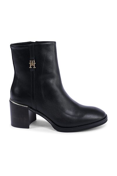 Tommy Hilfiger Kožené dámské černé boty Fw0Fw07539Bds