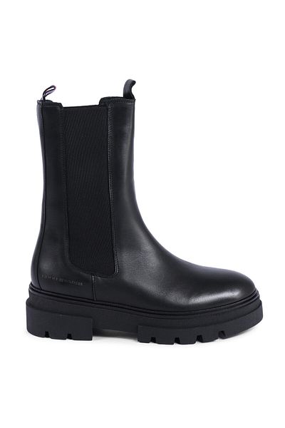 Tommy Hilfiger Kožené černé dámské boty Fw0fw06730bds