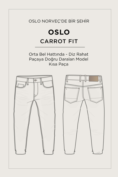 Avva Erkek Mavi %100 Pamuk Oslo Carrot Fit Jean Pantolon A51Y3550