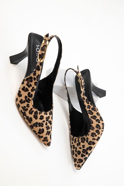 SOHO Klassische Damenschuhe mit Absatz und Leopardenmuster 20596
