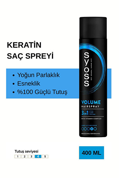 Syoss Saç Spreyi Volume Lift 400 ml - Etkili Hacim ve Şekillendirme