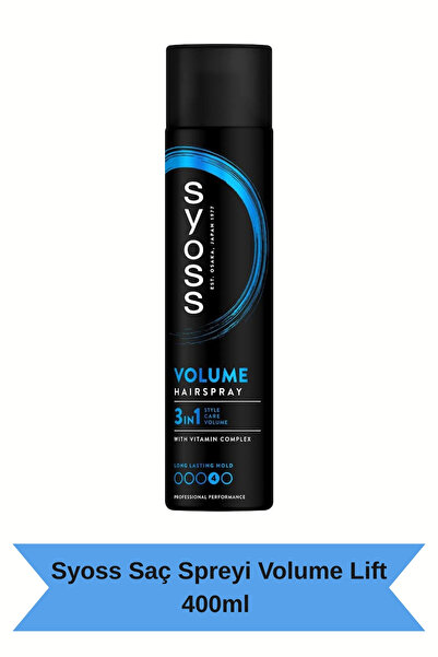 Syoss Saç Spreyi Volume Lift 400 ml - Etkili Hacim ve Şekillendirme