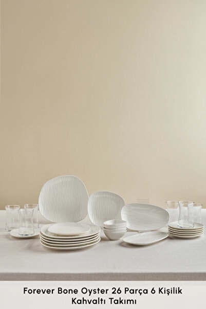 Karaca Oyster 26 Parça 6 Kişilik Kahvaltı Takımı