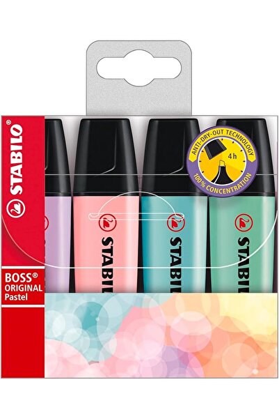 Stabilo - İşaretleme Kalemi - BOSS ORIGINAL PASTEL - 4'lü Paket - Çeşitli Ren...