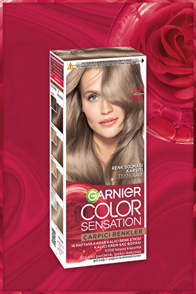 Garnier Çarpıcı Renkler, 8.11 Küllü İnci Kumral, Kalıcı Krem Saç Boyası, Demikit