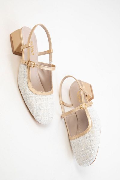 SOHO Goldfarbene klassische Damenschuhe mit Absatz 20487