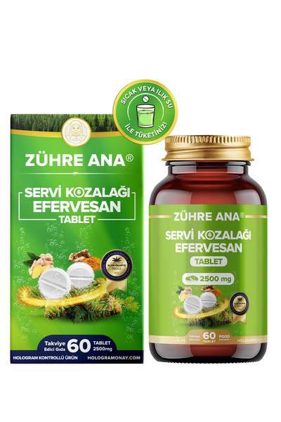 Zühre Ana Servi Kozalağı Efervesan Tablet 2500 Mg 60 Tablet