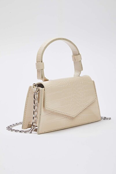 TRENDYOL SHOES Beige Textured Crossbody Women's Mini/Small City Bag Twoaw25Oc00001